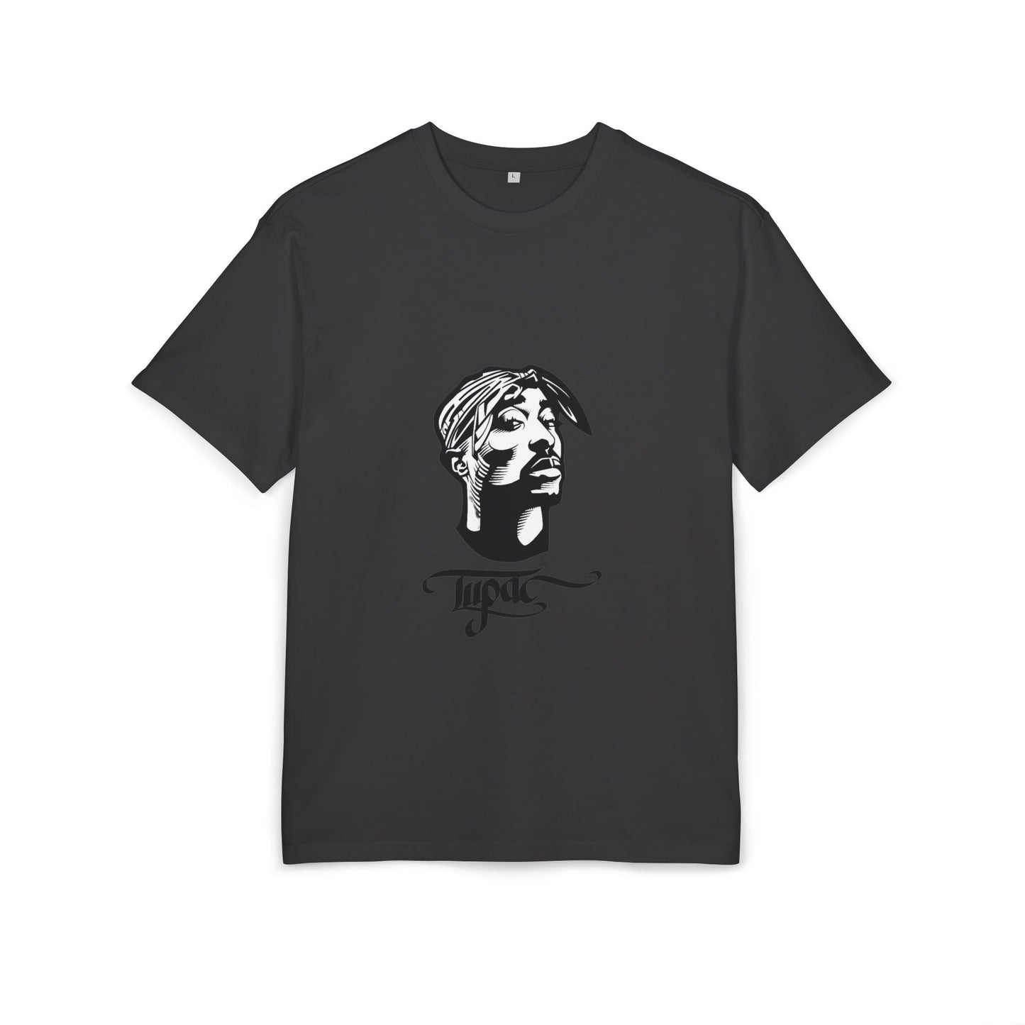 טופאק שאקור — Black & White Tribute Oversize T‑Shirt