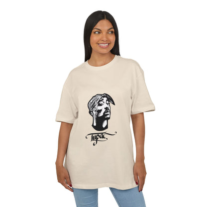 טופאק שאקור — Black & White Tribute Oversize T‑Shirt