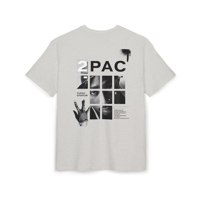 טופאק שאקור — Black & White Tribute Oversize T‑Shirt