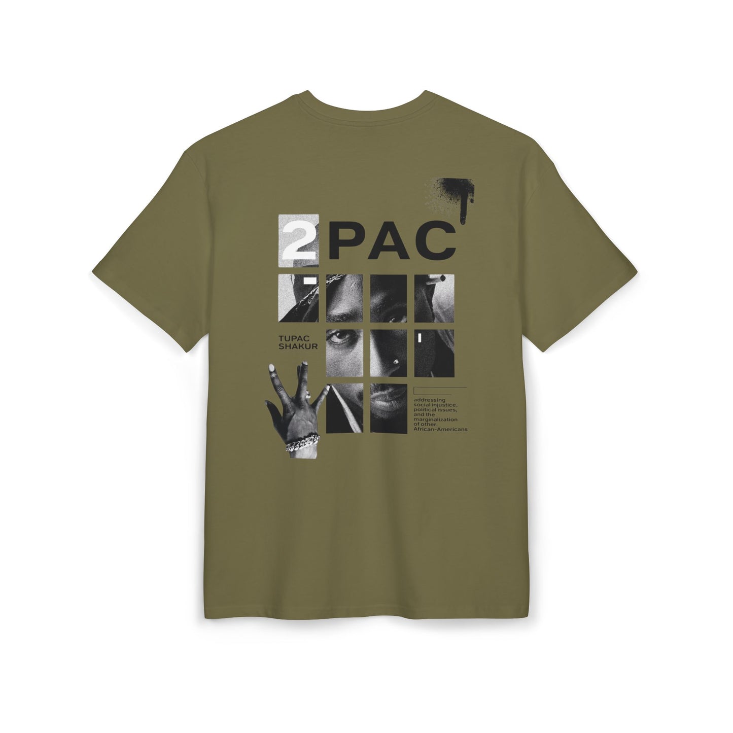 טופאק שאקור — Black & White Tribute Oversize T‑Shirt