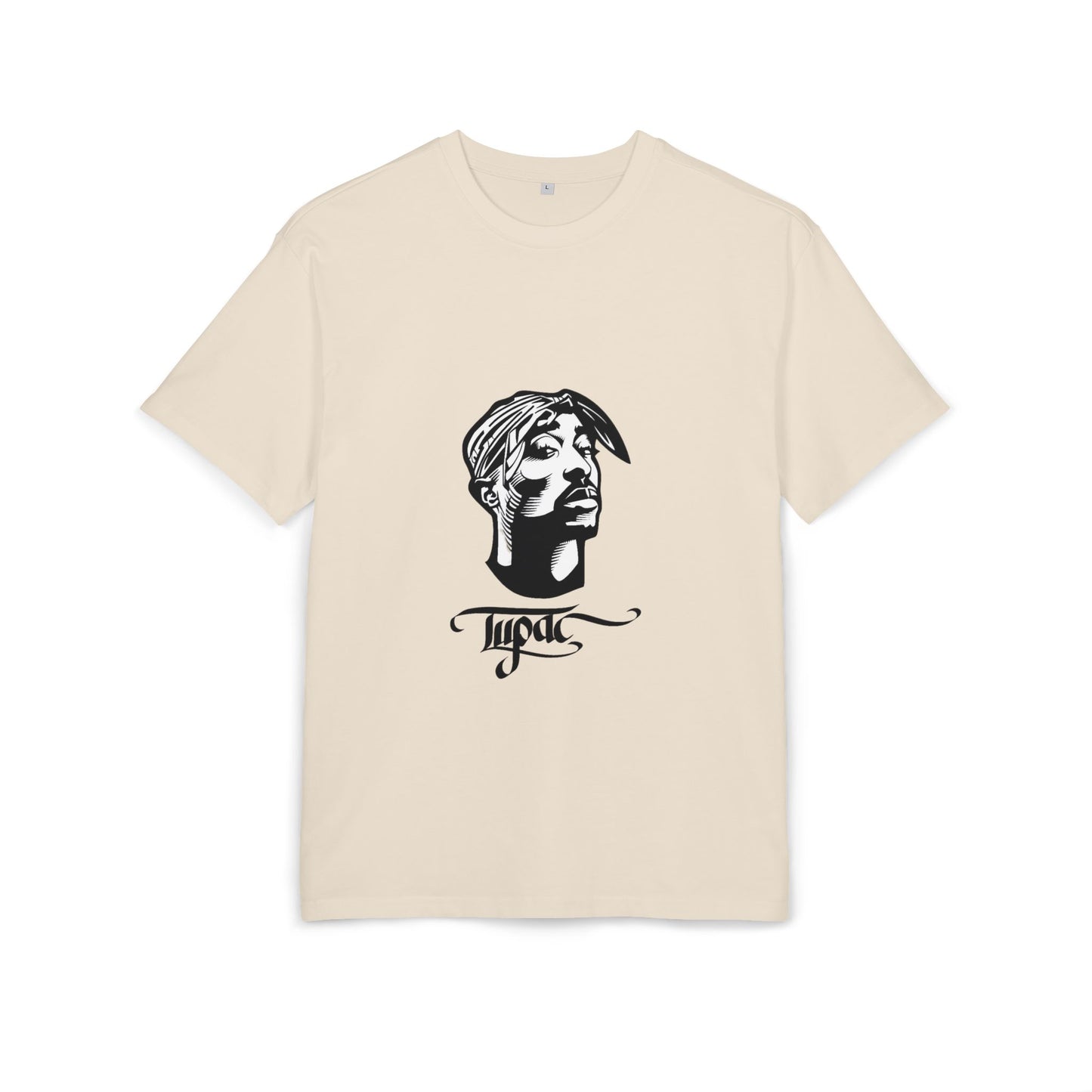 טופאק שאקור — Black & White Tribute Oversize T‑Shirt