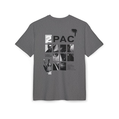 טופאק שאקור — Black & White Tribute Oversize T‑Shirt