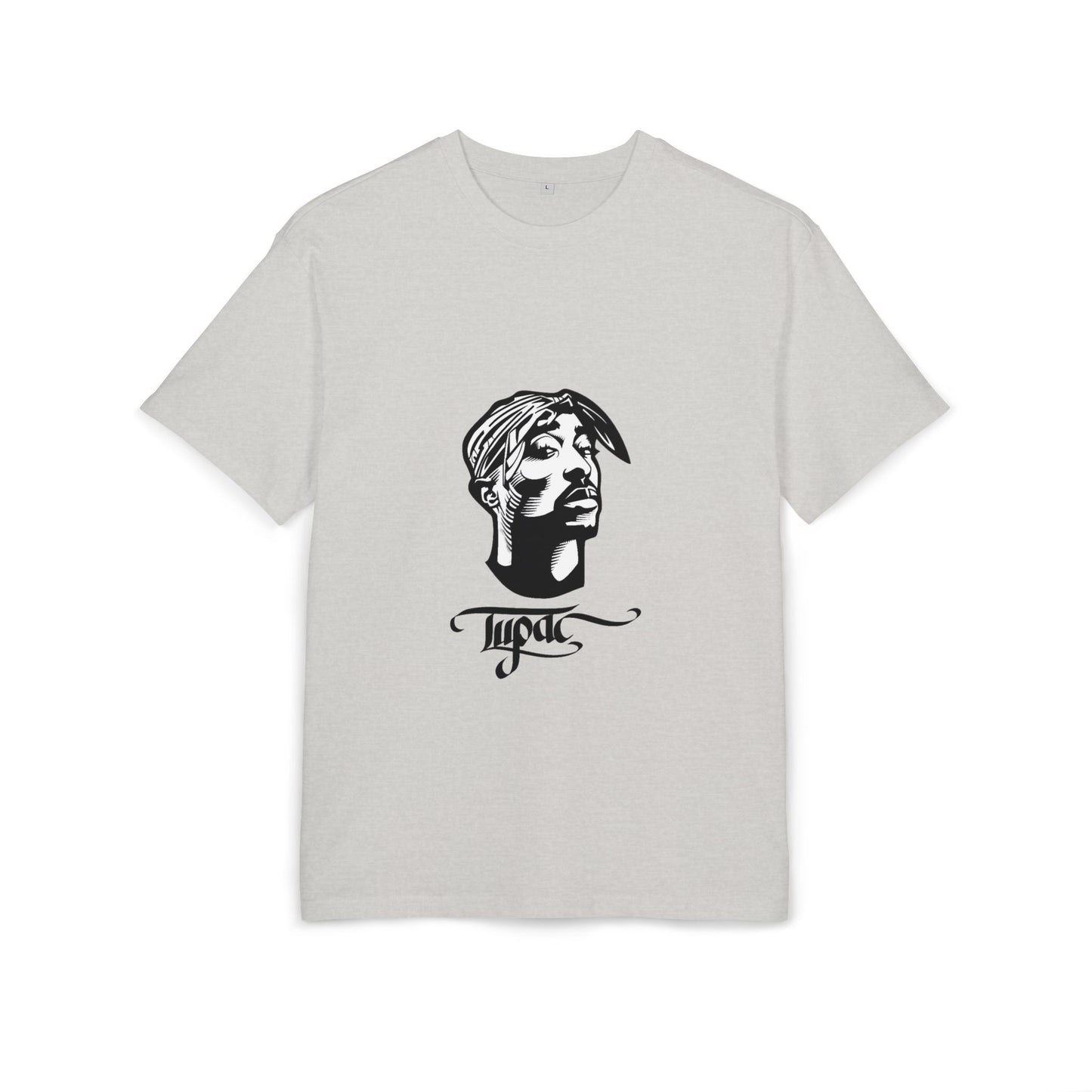 טופאק שאקור — Black & White Tribute Oversize T‑Shirt