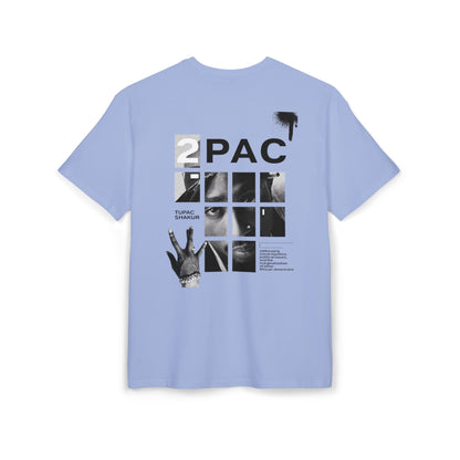 טופאק שאקור — Black & White Tribute Oversize T‑Shirt