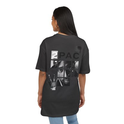 טופאק שאקור — Black & White Tribute Oversize T‑Shirt