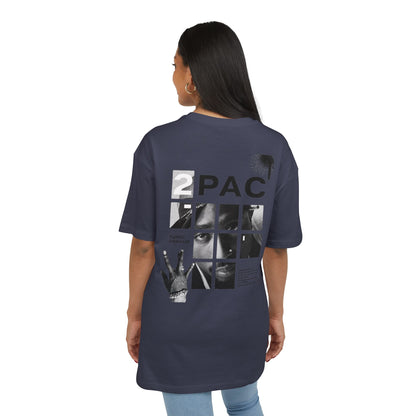 טופאק שאקור — Black & White Tribute Oversize T‑Shirt